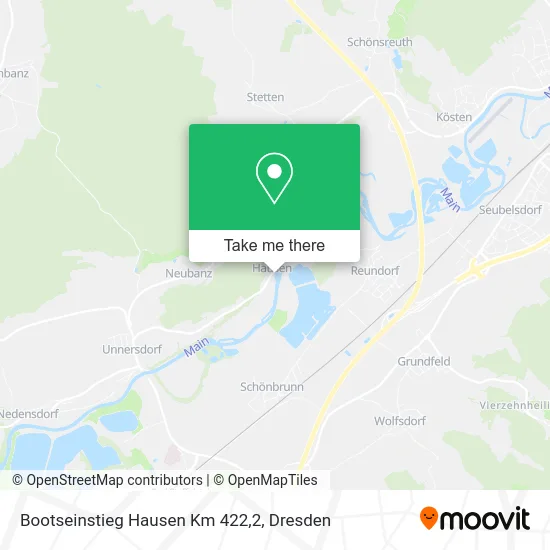 Карта Bootseinstieg Hausen Km 422,2