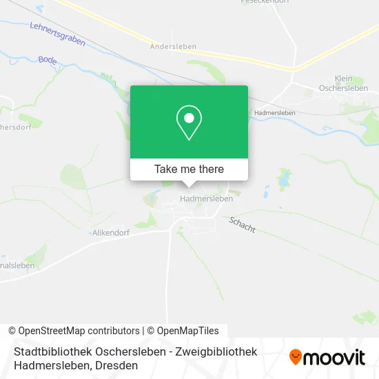 Карта Stadtbibliothek Oschersleben - Zweigbibliothek Hadmersleben