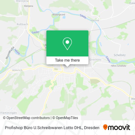 Карта Profishop Büro U.Schreibwaren Lotto DHL