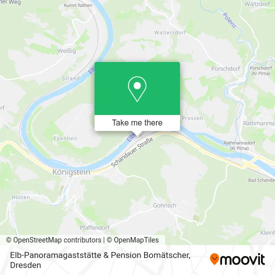 Карта Elb-Panoramagaststätte & Pension Bomätscher