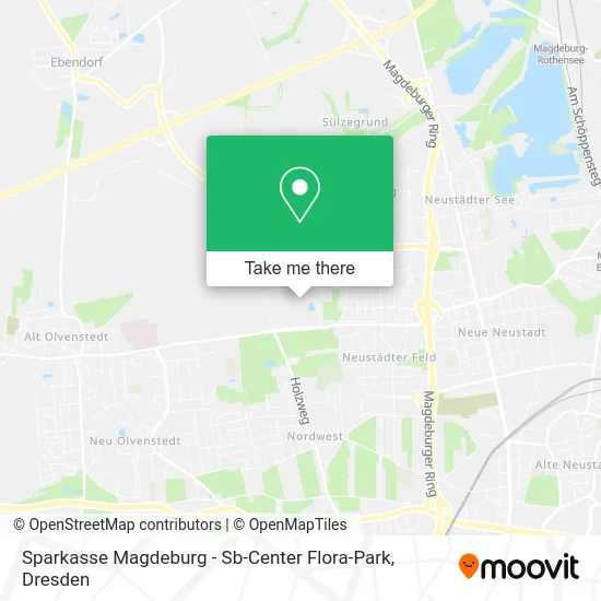 Карта Sparkasse Magdeburg - Sb-Center Flora-Park