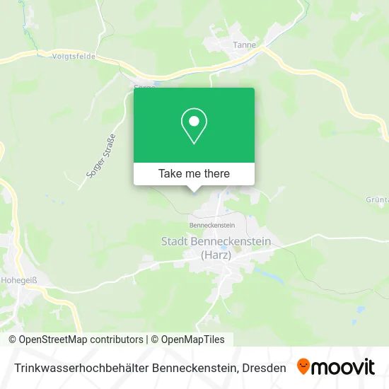 Карта Trinkwasserhochbehälter Benneckenstein
