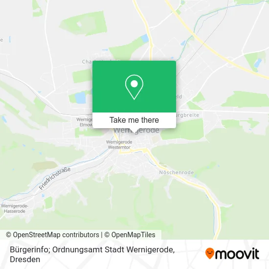 Карта Bürgerinfo; Ordnungsamt Stadt Wernigerode