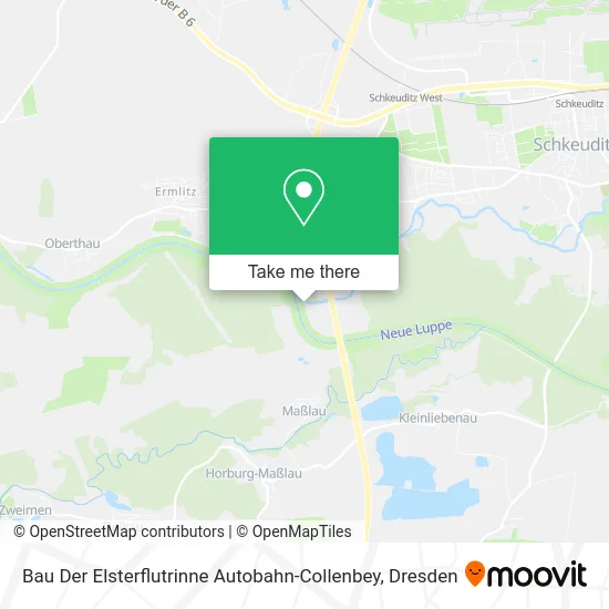 Карта Bau Der Elsterflutrinne Autobahn-Collenbey