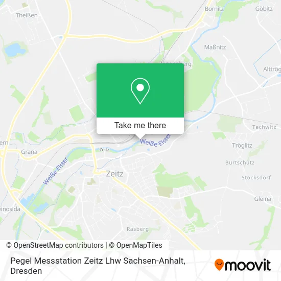 Карта Pegel Messstation Zeitz Lhw Sachsen-Anhalt