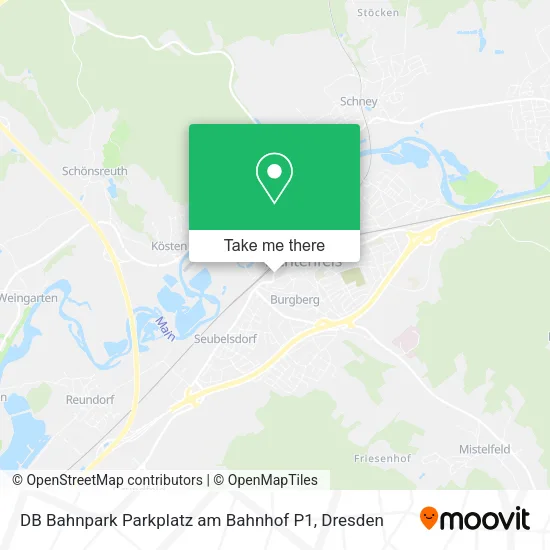 Карта DB Bahnpark Parkplatz am Bahnhof P1