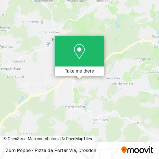 Карта Zum Peppe - Pizza da Portar Via