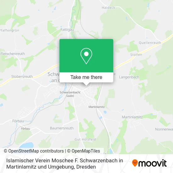 Карта Islamischer Verein Moschee F. Schwarzenbach in Martinlamitz und Umgebung