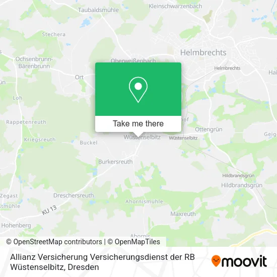 Карта Allianz Versicherung Versicherungsdienst der RB Wüstenselbitz