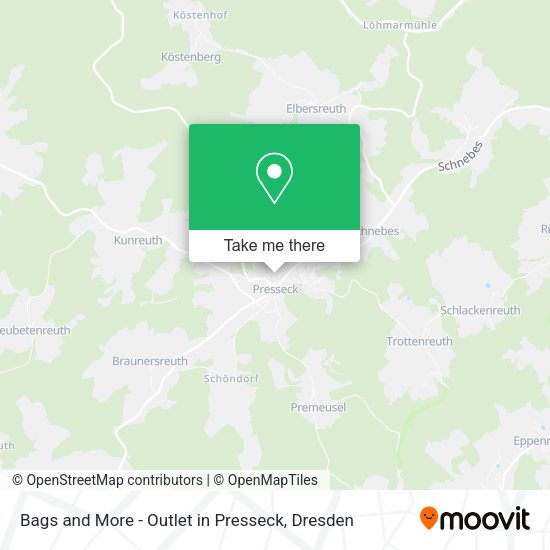 Карта Bags and More - Outlet in Presseck