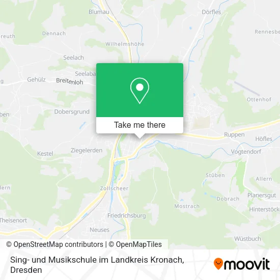 Карта Sing- und Musikschule im Landkreis Kronach