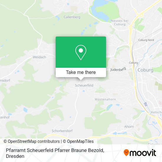 Карта Pfarramt Scheuerfeld Pfarrer Braune Bezold