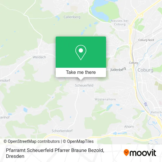 Карта Pfarramt Scheuerfeld Pfarrer Braune Bezold