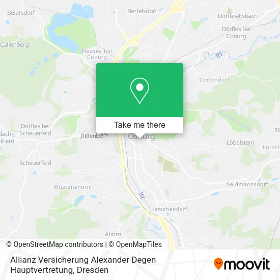 Карта Allianz Versicherung Alexander Degen Hauptvertretung