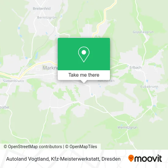 Карта Autoland Vogtland, Kfz-Meisterwerkstatt