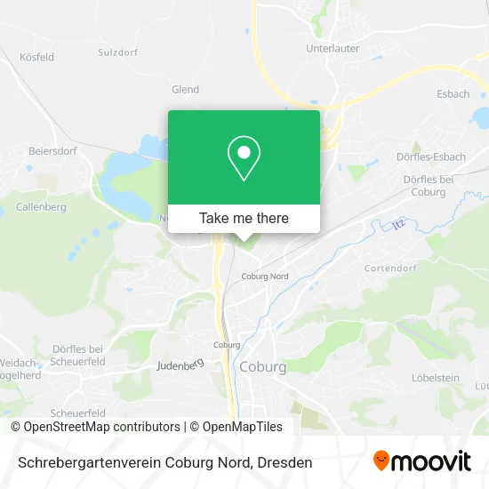 Карта Schrebergartenverein Coburg Nord