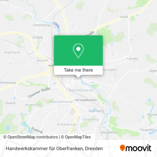 Карта Handwerkskammer für Oberfranken