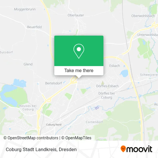 Карта Coburg Stadt Landkreis