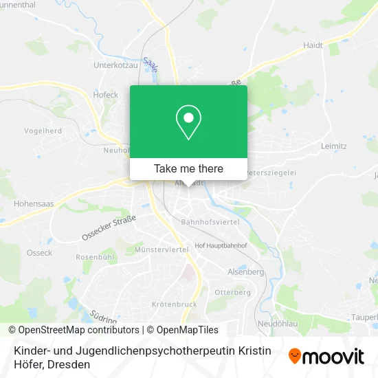 Карта Kinder- und Jugendlichenpsychotherpeutin Kristin Höfer