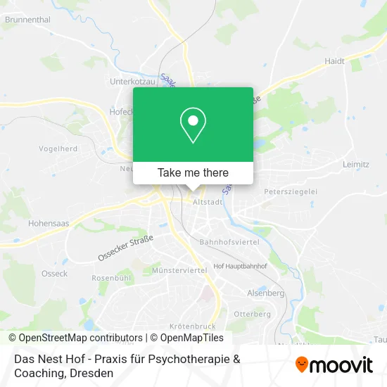 Карта Das Nest Hof - Praxis für Psychotherapie & Coaching