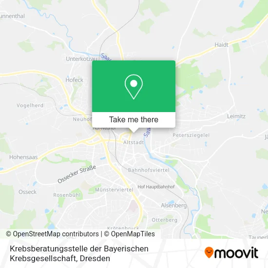 Карта Krebsberatungsstelle der Bayerischen Krebsgesellschaft