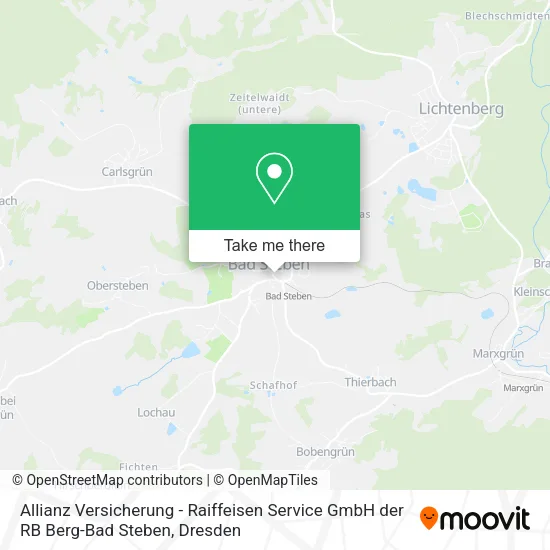 Карта Allianz Versicherung - Raiffeisen Service GmbH der RB Berg-Bad Steben