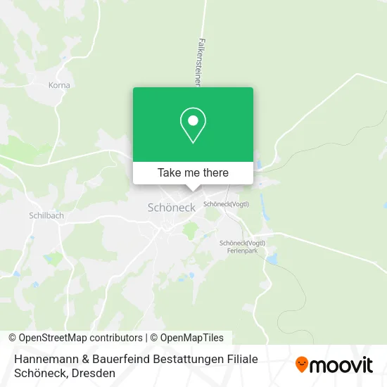 Карта Hannemann & Bauerfeind Bestattungen Filiale Schöneck