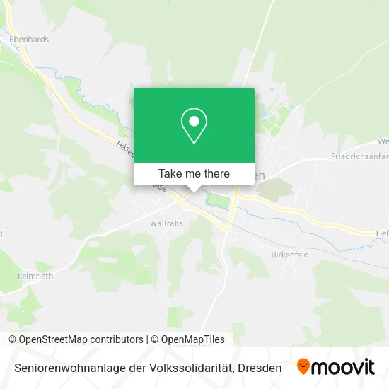 Карта Seniorenwohnanlage der Volkssolidarität