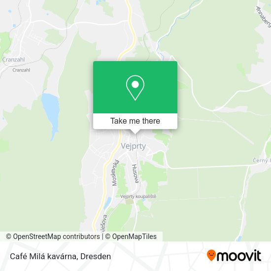 Карта Café Milá kavárna