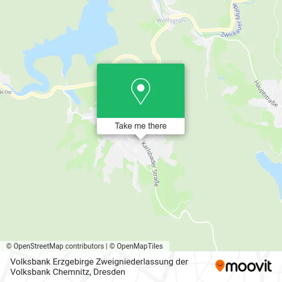 Карта Volksbank Erzgebirge Zweigniederlassung der Volksbank Chemnitz