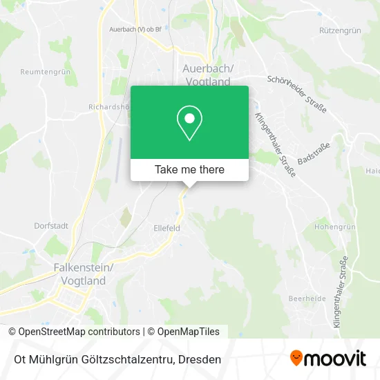 Карта Ot Mühlgrün Göltzschtalzentru