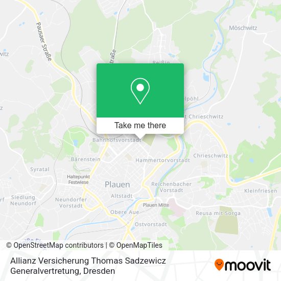 Карта Allianz Versicherung Thomas Sadzewicz Generalvertretung