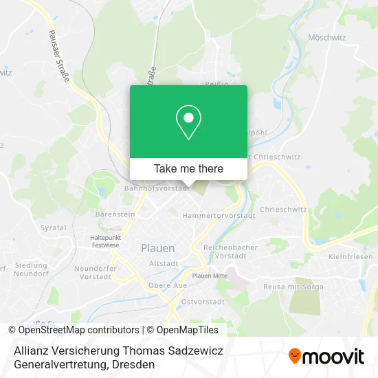 Карта Allianz Versicherung Thomas Sadzewicz Generalvertretung