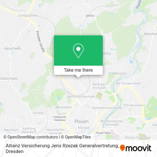 Карта Allianz Versicherung Jens Rzezak Generalvertretung