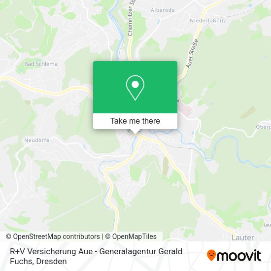 Карта R+V Versicherung Aue - Generalagentur Gerald Fuchs