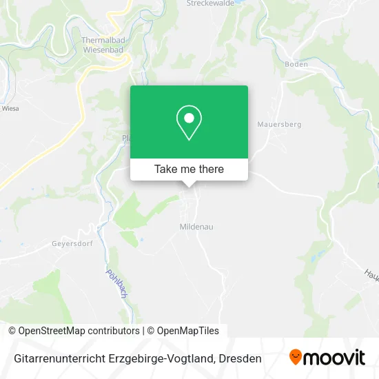 Карта Gitarrenunterricht Erzgebirge-Vogtland