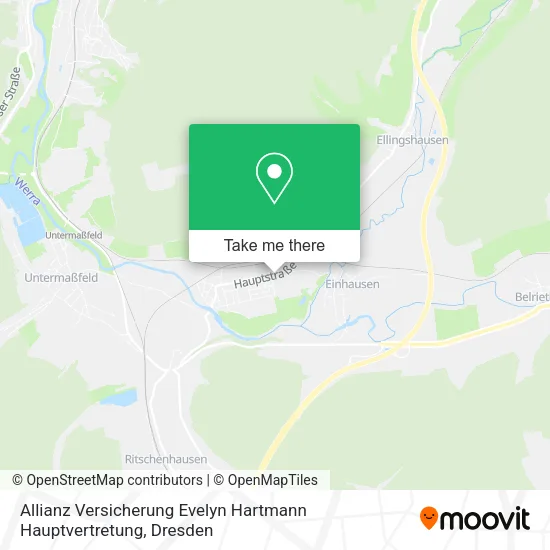 Карта Allianz Versicherung Evelyn Hartmann Hauptvertretung