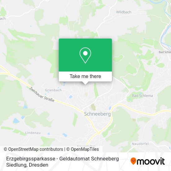 Карта Erzgebirgssparkasse - Geldautomat Schneeberg Siedlung