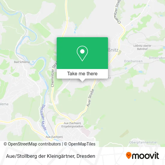 Карта Aue/Stollberg der Kleingärtner