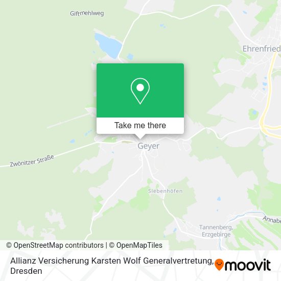 Карта Allianz Versicherung Karsten Wolf Generalvertretung