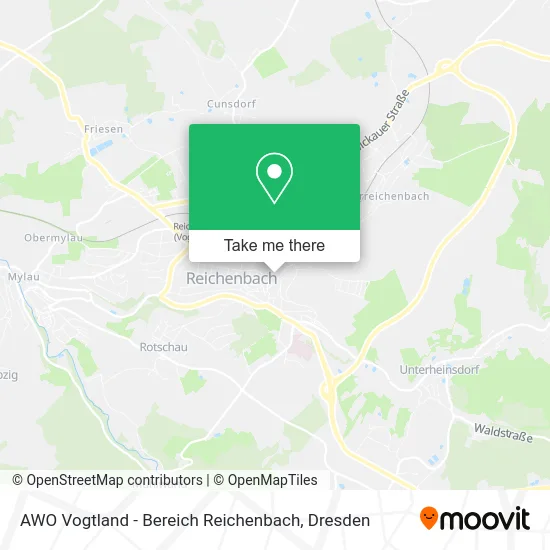 Карта AWO Vogtland - Bereich Reichenbach