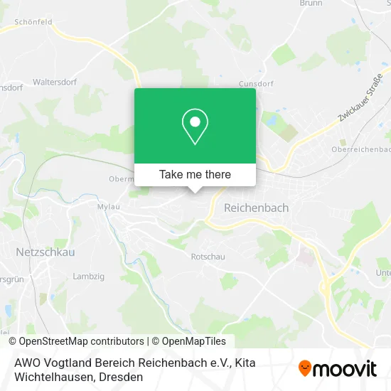 Карта AWO Vogtland Bereich Reichenbach e.V., Kita Wichtelhausen