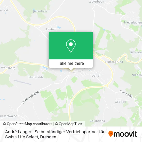Карта André Langer - Selbstständiger Vertriebspartner für Swiss Life Select