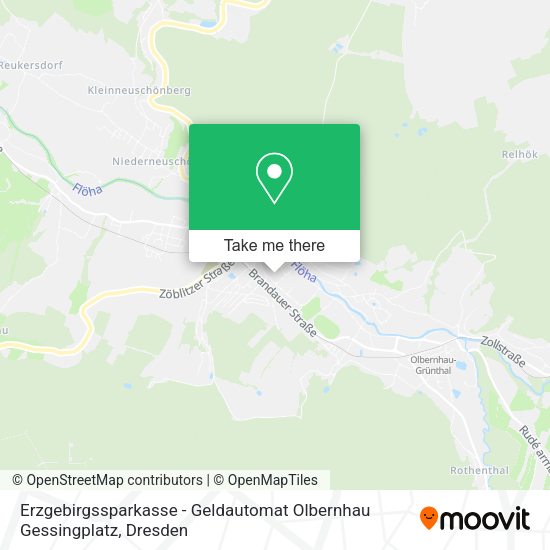 Карта Erzgebirgssparkasse - Geldautomat Olbernhau Gessingplatz