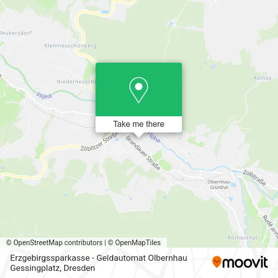 Карта Erzgebirgssparkasse - Geldautomat Olbernhau Gessingplatz