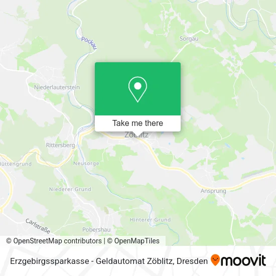 Карта Erzgebirgssparkasse - Geldautomat Zöblitz