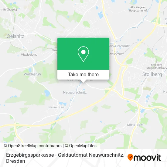 Карта Erzgebirgssparkasse - Geldautomat Neuwürschnitz