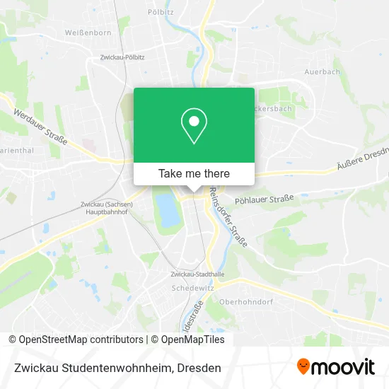 Zwickau Studentenwohnheim map