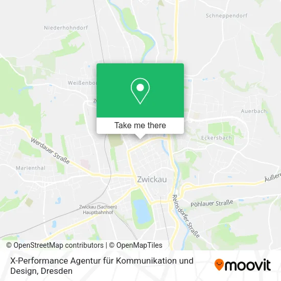 Карта X-Performance Agentur für Kommunikation und Design