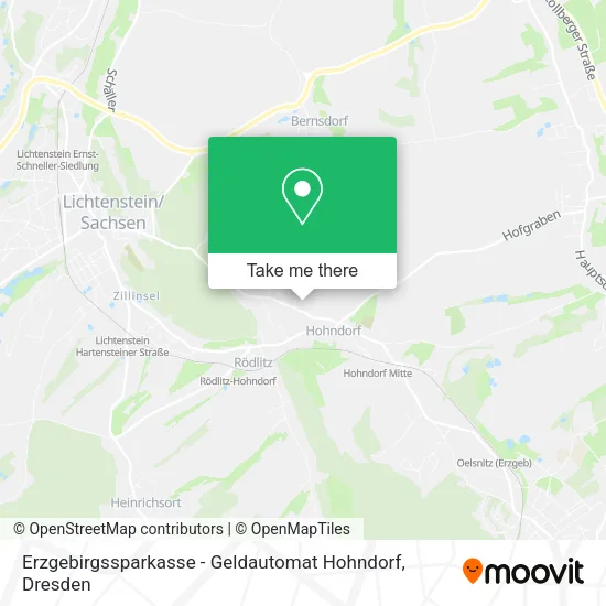 Карта Erzgebirgssparkasse - Geldautomat Hohndorf